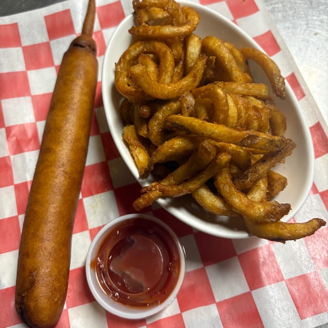 Kids Corn Dogs and Fries.
