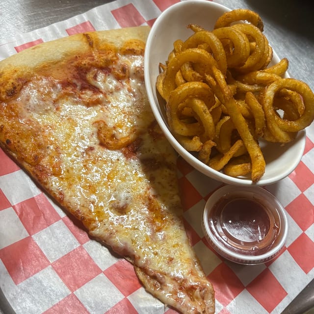 Kids Cheese Slice and Fries.